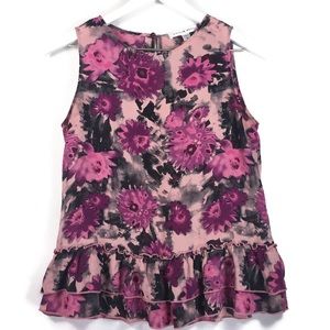 Amour Vert sleeveless silk floral top XS